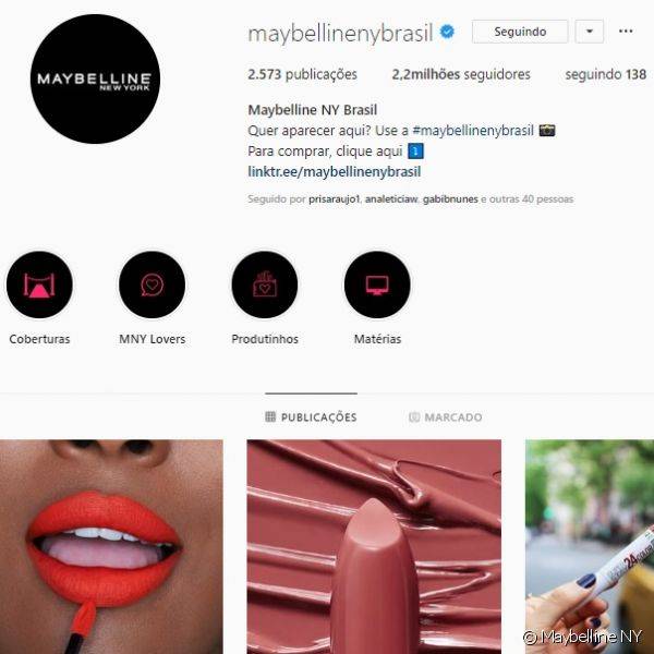 O Instagram de Maybelline NY Brasil é a melhor maneira de ficar de olho nas tendências e conhecer os lançamentos da marca (Foto: Maybelline NY)